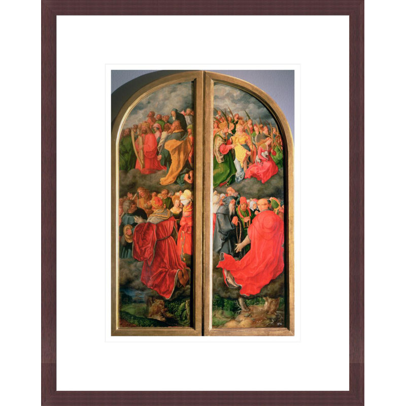 Reproduction partielle du retable de la Toussaints sous la forme de deux panneaux latéraux par Albrecht Dürer - Impression Giclée encadrée