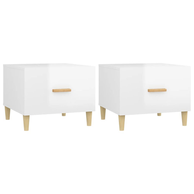 Liverpool Side Table with Storage, High Gloss White