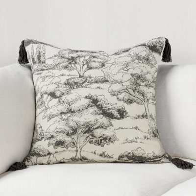 Stonework Linen Blend Toile Throw Pillow