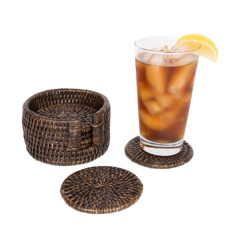 Camden Coaster Set with Holder, Noir Tudor