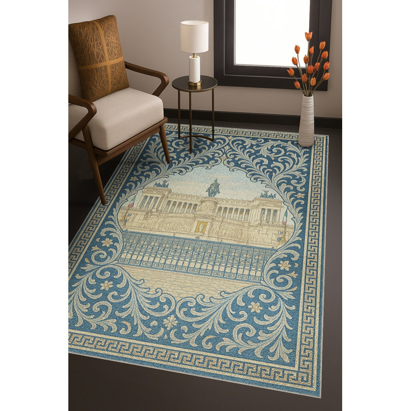 Tapis gris tissé à motif lavable Mosso, 3'3" x 6'7"
