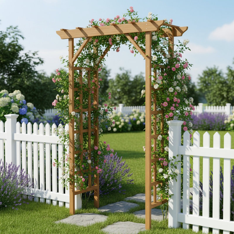 Élégant bois massif brun pour le mariage, l'escalade de plantes et la décoration de jardin de Noël - 85 po de hauteur, 22 de largeur, 57 de profondeur, 22,01 lb.
