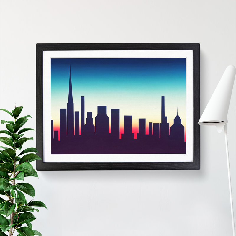 Splendid Skyscraper Skyline - Framed Print, Black, 46cm H x 64cm W x 2cm D