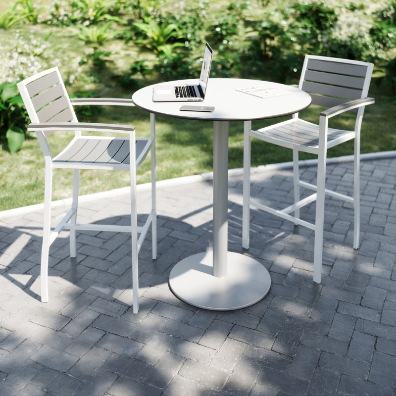 Tabouret de bar 30 po Ivy, Gris, Blanc