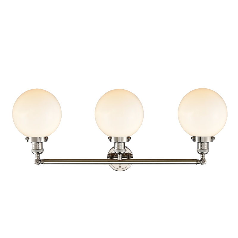 Lorri 3 - Light Vanity Light, Matte White, Incandescent, Polished Nickel