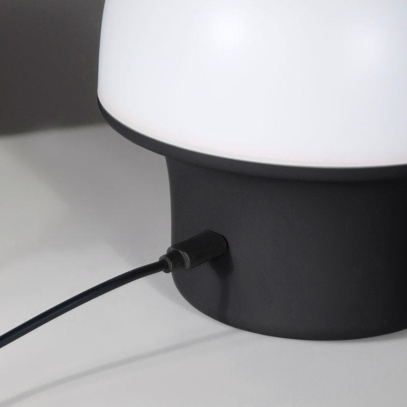 Lampe de table à DEL noire portative rechargeable 6,6 "Portobello USB-C - Portable, intérieur / extérieur, à intensité variable à 3 voies