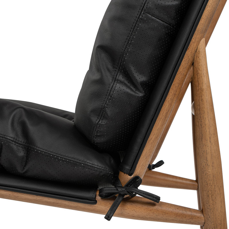 Fauteuil d'appoint Mid-Century moderne en cuir 26,5 po Oxford