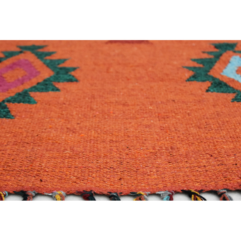 Country Southwestern Flatweave Area Rug, Runner 60 x 200cm