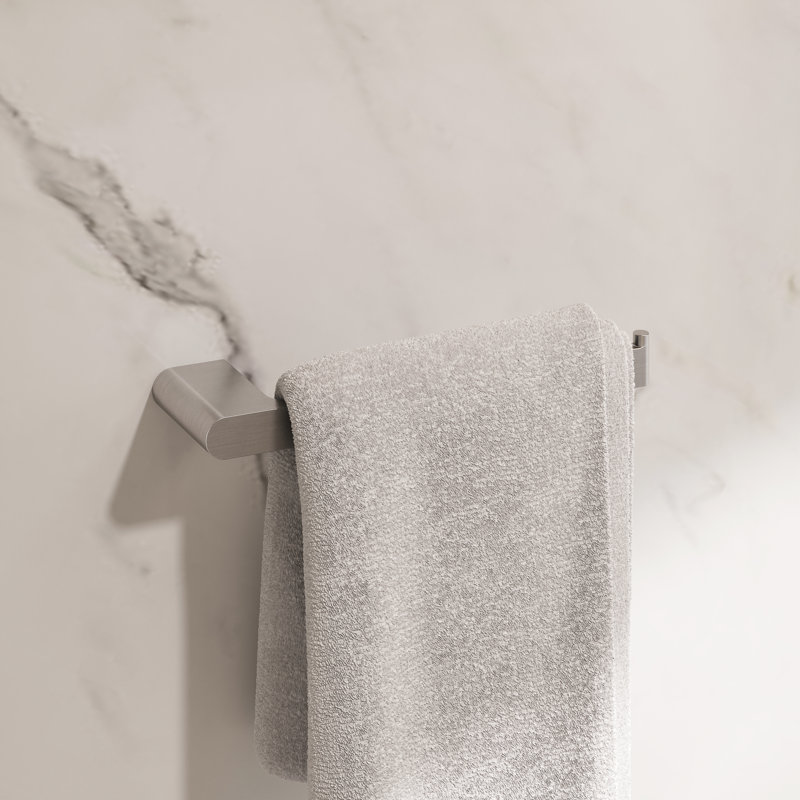 Porte-serviettes 10 po Rugen, porte-serviettes en nickel brossé, ensemble de quincaillerie de salle de bain, support à serviettes de bain