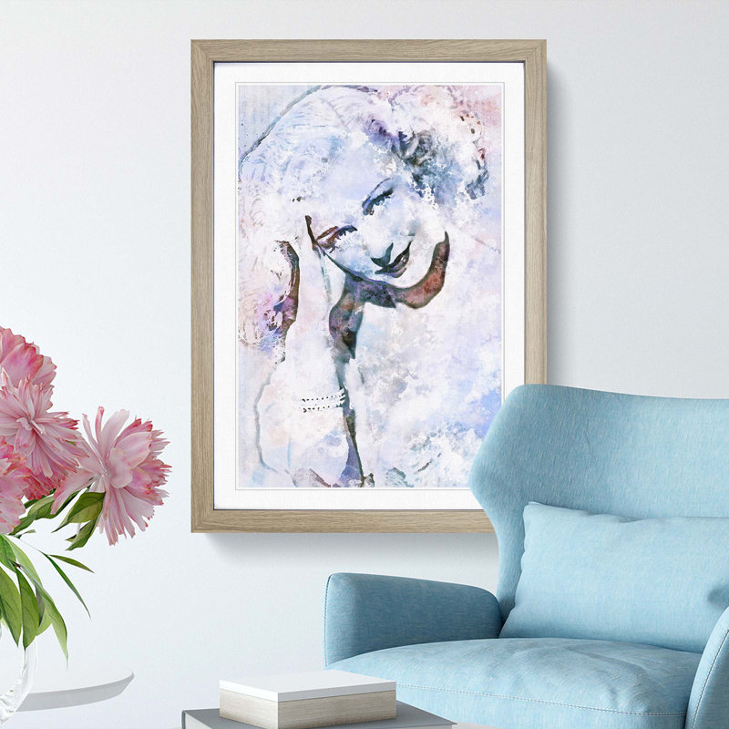 Ginger Rogers in Abstract - Framed Print, 48cm H x 36cm W x 2cm D, Oak Framed