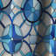 Carreaux à motif de treillis bleu et blanc - Rideau occultant géométrique abstrait - 1 panneau-107536295