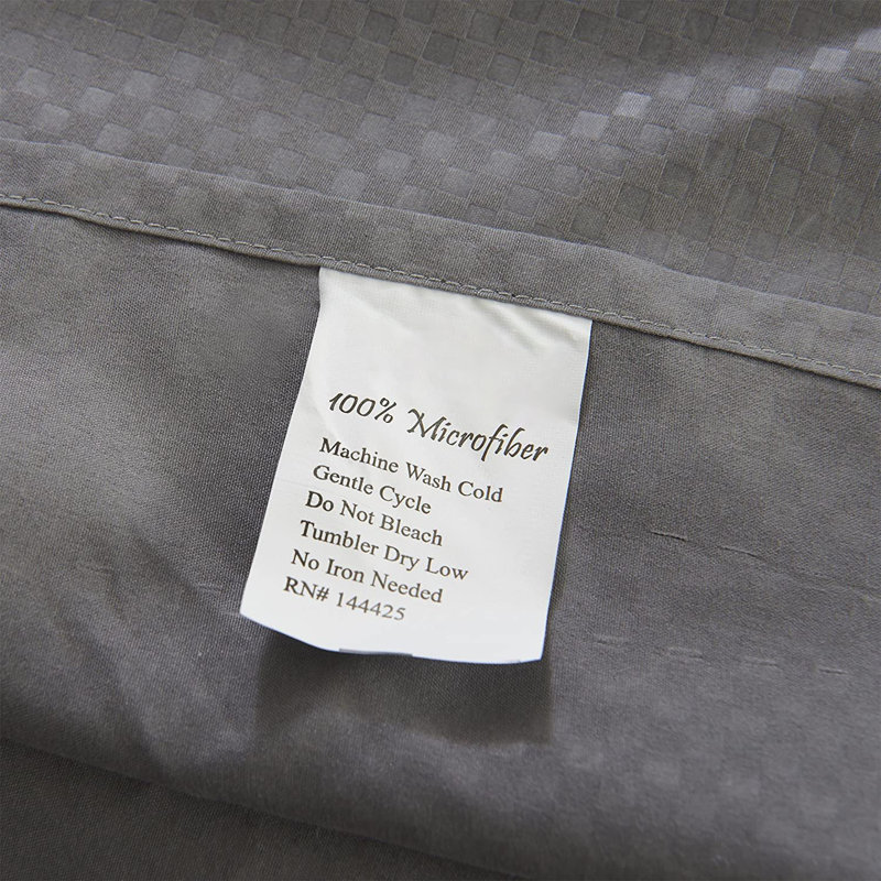 Ensemble de literie en microfibre , Ensemble de draps pour lit simple avec drap-housse, Gris