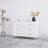 High Glossy Surface 6 Drawers Chest Of Drawer With Golden Handle And Golden Steel Legs White Color Vanity