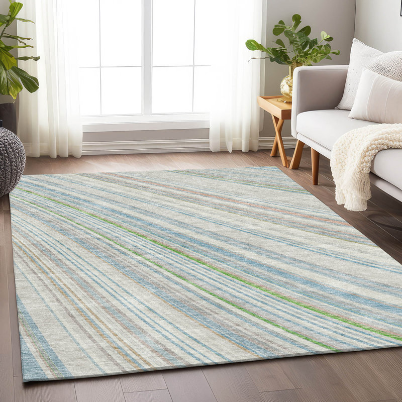 Tapis ivoire Premium lavable à la machine Prisco, Rectangle 5' x 7'6"