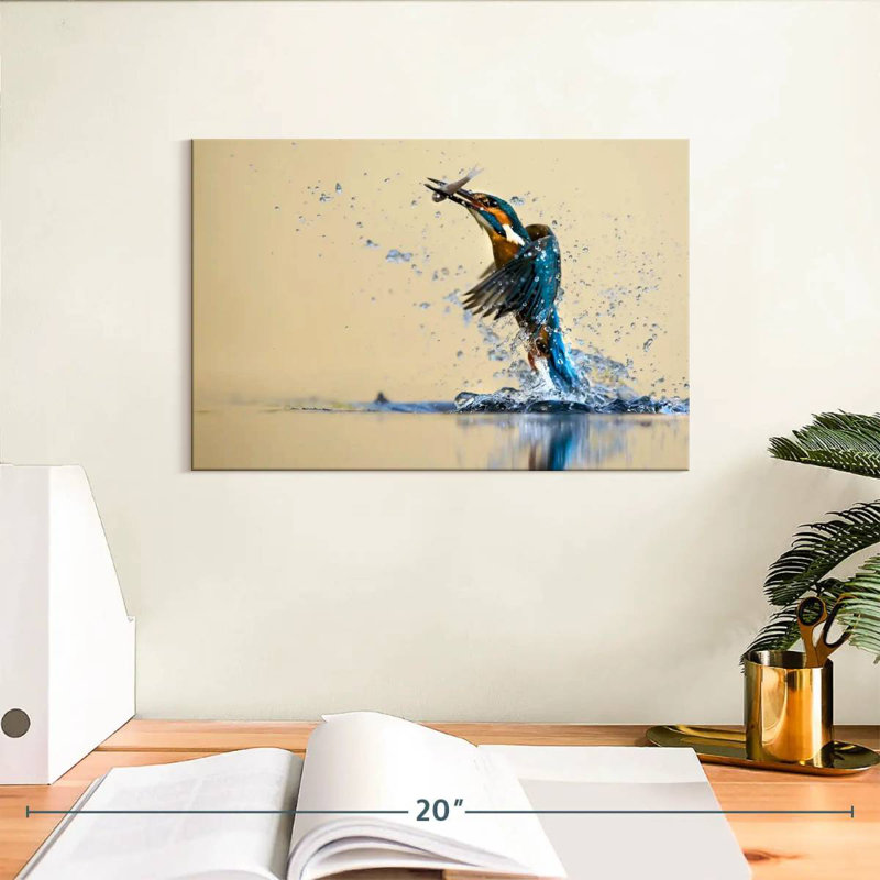 Blue Kingfisher, 8" H x 12" W