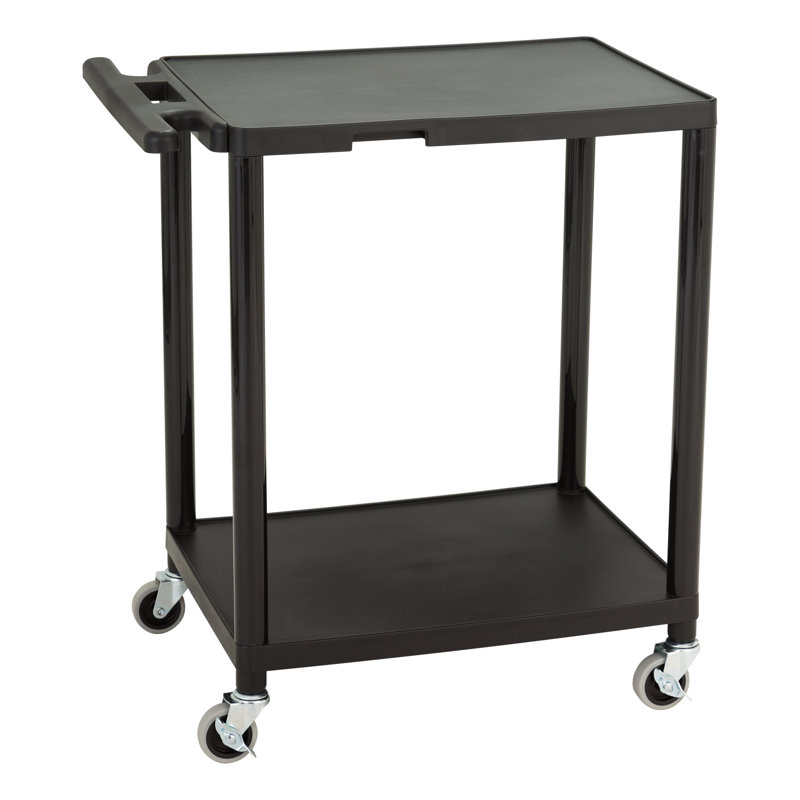2-Shelf Plastic Mobile Utility AV Cart with Casters