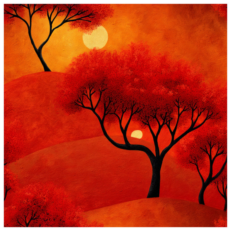 Tapisserie murale coucher de soleil - Décoration murale nature, H 104 po x 88 avec 4 œillets