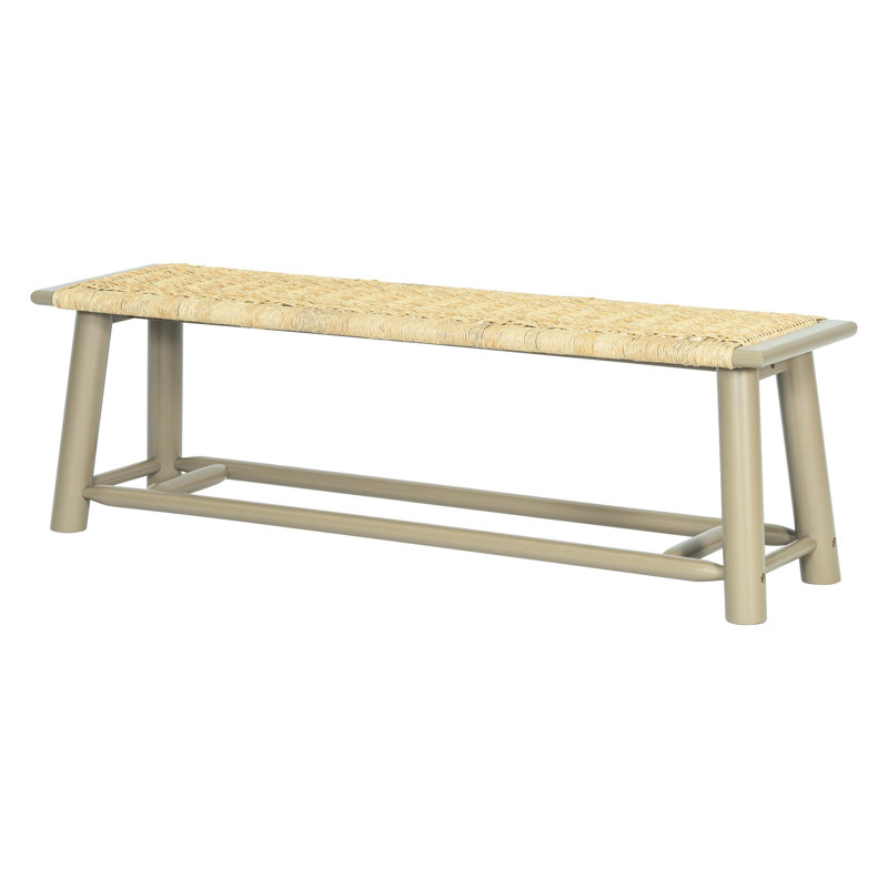 Banc en bois massif 59 po Modern, Gold