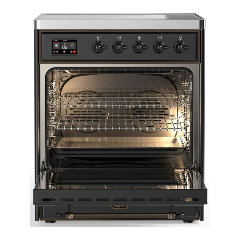 Majestic III Series 30 Inch Induction Range with 4 Induction Elements in Matte Graphite (Burnished Trim), Matte Graphite