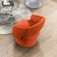 Chaise d'appoint moderne avec pivot - structure en bois massif de velours orange Poids de 37,67 lb Produit Élégant salon à 360 degrés Profondeur de 27,75 po-810897150