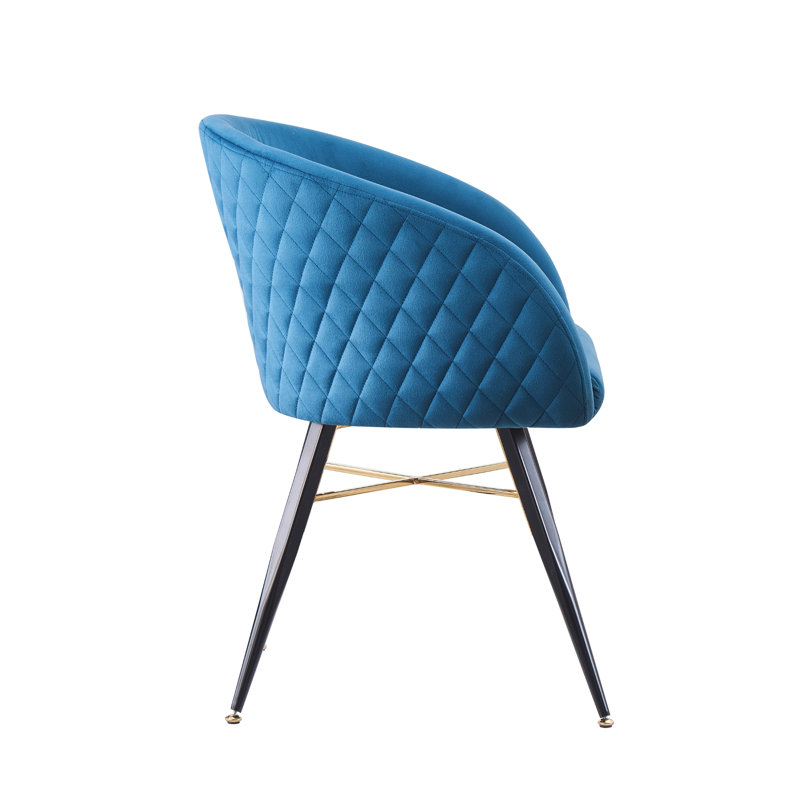 Goddard Mordern Tub Dining Chairs- Upholstered in Velvet, Cushion Padded With Metal Legs- Armchair Room Kitchen Living Room 