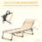 Outdoor Reclining Camping Tanning Chair, Padded Folding Chaise Lounge Chair