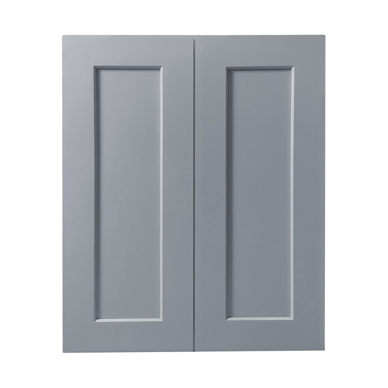 Armoire murale en bois massif à 2 portes et 2 tablettes pour le rangement de la cuisine, de la salle de bain, de la buanderie et des tablettes réglables prêtes à assembler (l 27 po x P 12 po x H 36 po)
