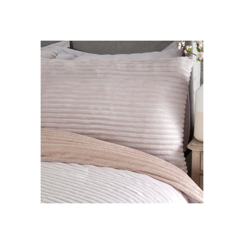 Bryson Polyester Solid Colour Duvet Cover Set with Pillowcases Included, Kingsize - 2 Standard Pillowcases, Blush