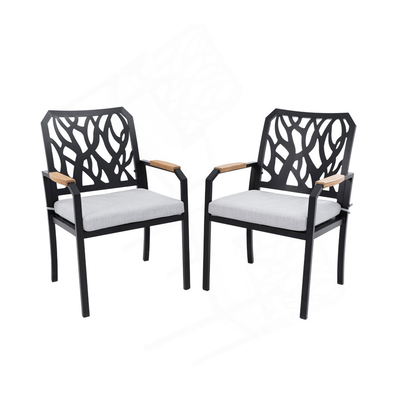 Chaises de salle à manger d'extérieur en aluminium K / D 2PCS