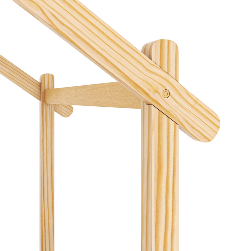 Lit simple pour enfant avec tableau noir et garde-corps, Jaune