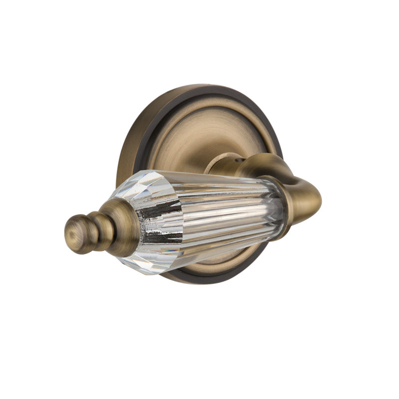 Rosette classique (lit et bain) avec levier pour salon, Laiton antique, 2 3/4 po