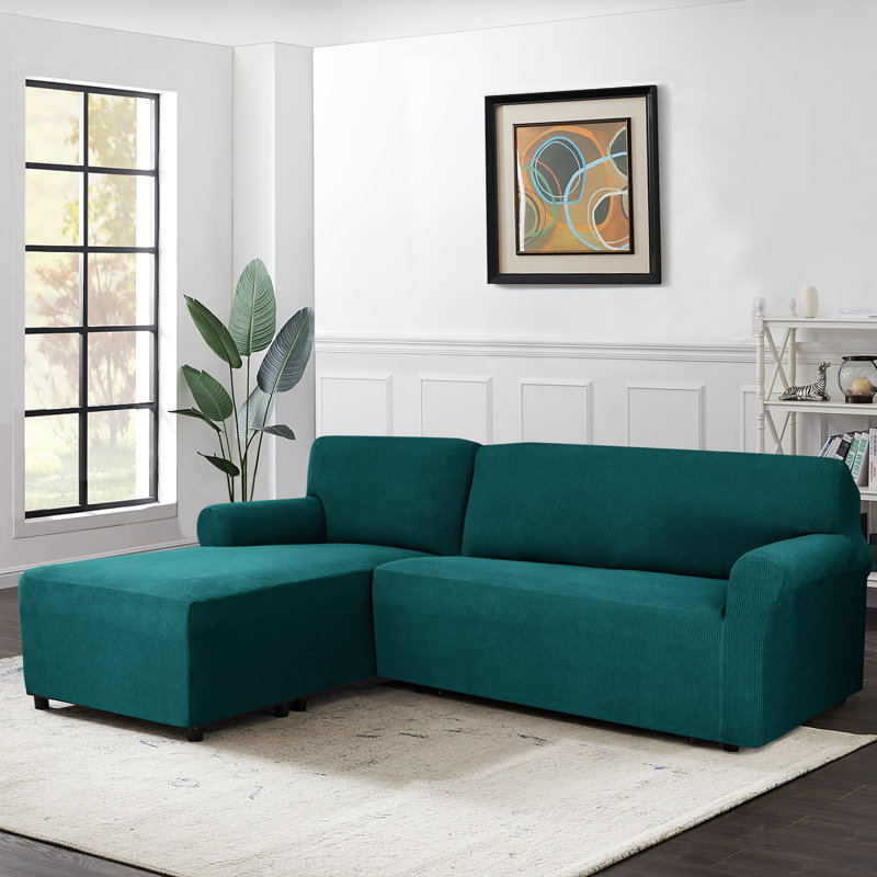 Box Cushion Slipcover, Blue, 115cm H x 300cm W x 100cm D