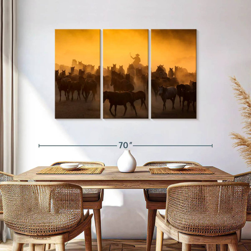 Lelar Herding Horses, 36" H x 57" W