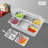 Food Serving Container With Lid (2 Set,6 Compartments)