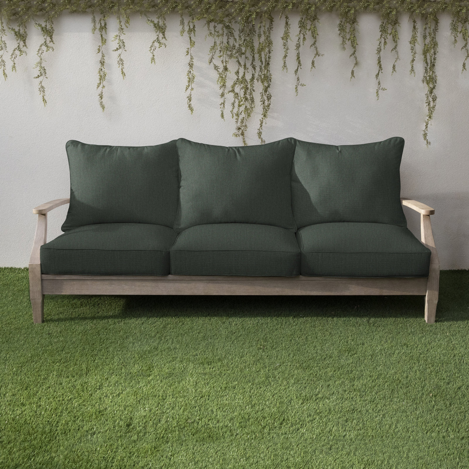 Davana Outdoor Sofa, Dark Green, 25" W x 25" D