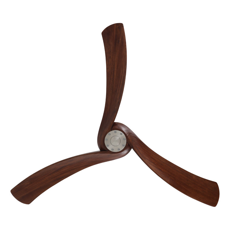 Gallashaw 60 inch Ceiling Fan, Dark Brown Wood, Brushed Nickel