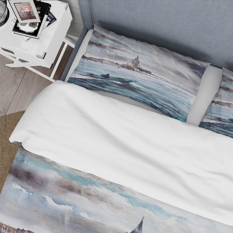 Storm Over Venice In Italy - Ensemble de housse de couette nautique et côtier - Polyester en microfibre