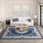 Tapis oriental bleu foncé / bleu marine / crème Riter Aubusson-349538912
