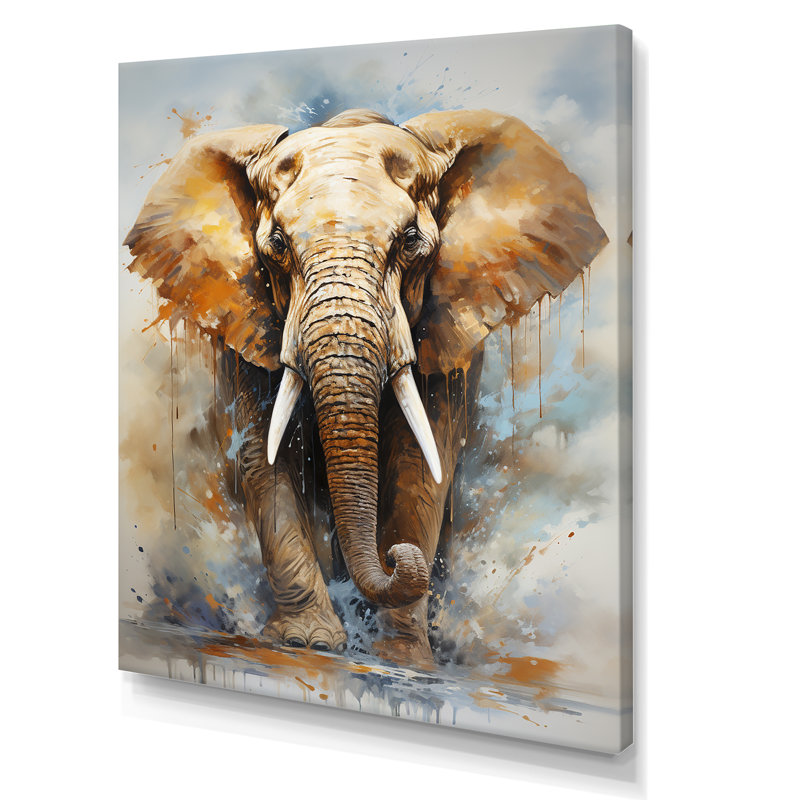 " Magnific Elephant Portrait I ", 20" H x 12" W x 1" D, Wrapped Canvas
