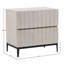 Silvia 2-Drawer Rubberwood Nightstand, Light Gray