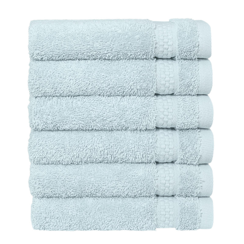 STARLIGHT 100% Turkish Cotton Terrycloth Washcloths, Light Blue