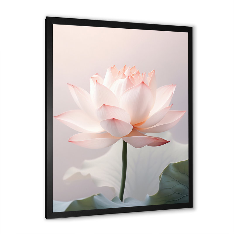 «Lunel Hinduisim Art Lotus Serenity» - Art mural sur toile de l'hindouisme, H 32 po x l 24 po x P 1 po, Cadre photo noir