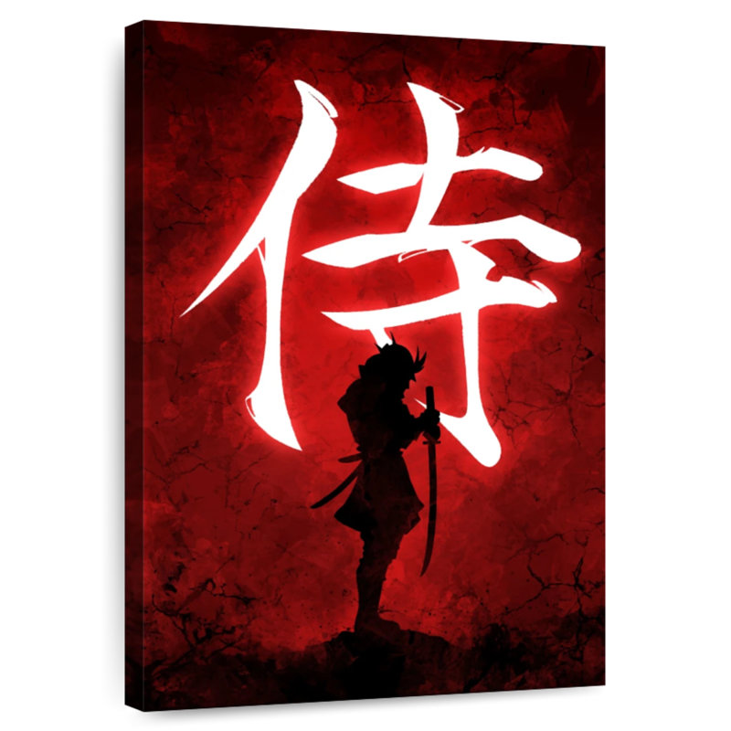 Leisha Samurai On Red, 45" H x 30" W
