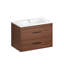 Meuble-lavabo mural 30 po, 2 tiroirs, armoire et lavabo en céramique à fixation murale brun rougeâtre pour une esthétique durable