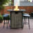 28" Propane Gas Fire Pit Table, 50000 BTU Square Steel Fire Pit  For Outside Patio Deck Garden Courtyard -Black