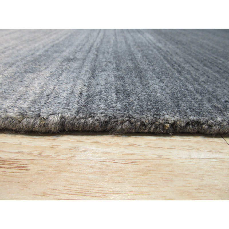 Tapis décoratif gris fait à la main Marylou, Rectangle 8 pi x 10 pi