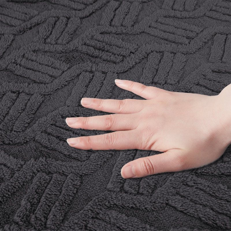 Ensemble de tapis de bain à motif géométrique Scaife, Gris