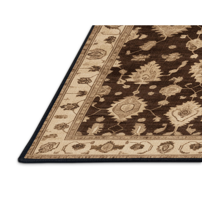 Tapis brun lavable à la machine, Rectangle 3 pi x 5 pi