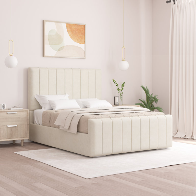 Scarlette Upholstered Bed Frame, Cream, Single (3')