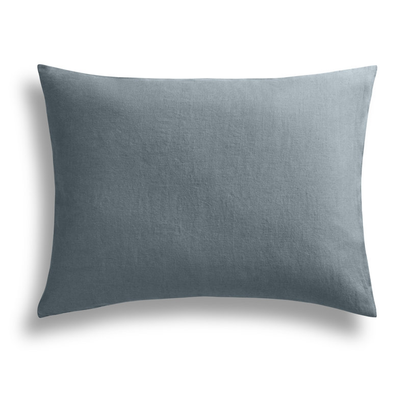 100% Linen Sheet Set, Gray Blue, Twin Sheet Set + 1 Pillowcase